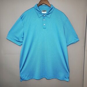 PGA Tour Airflux Athletic 3 Button Golf Polo Blue Shirt Size XL - Flawed